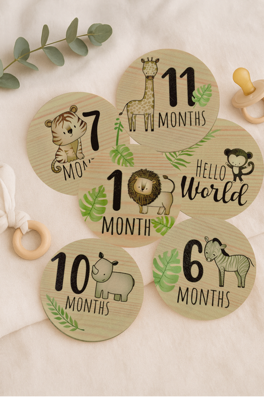 Cartes étapes en bois – Collection “Safari” (réversibles)