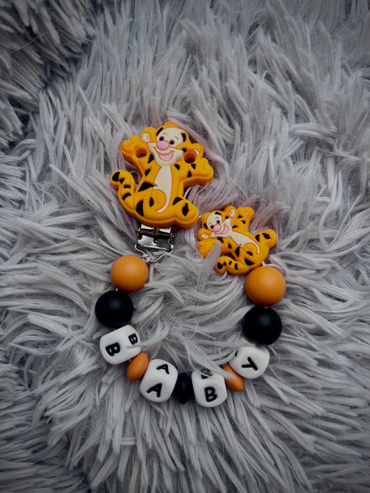 Attache tétine tigre mixte