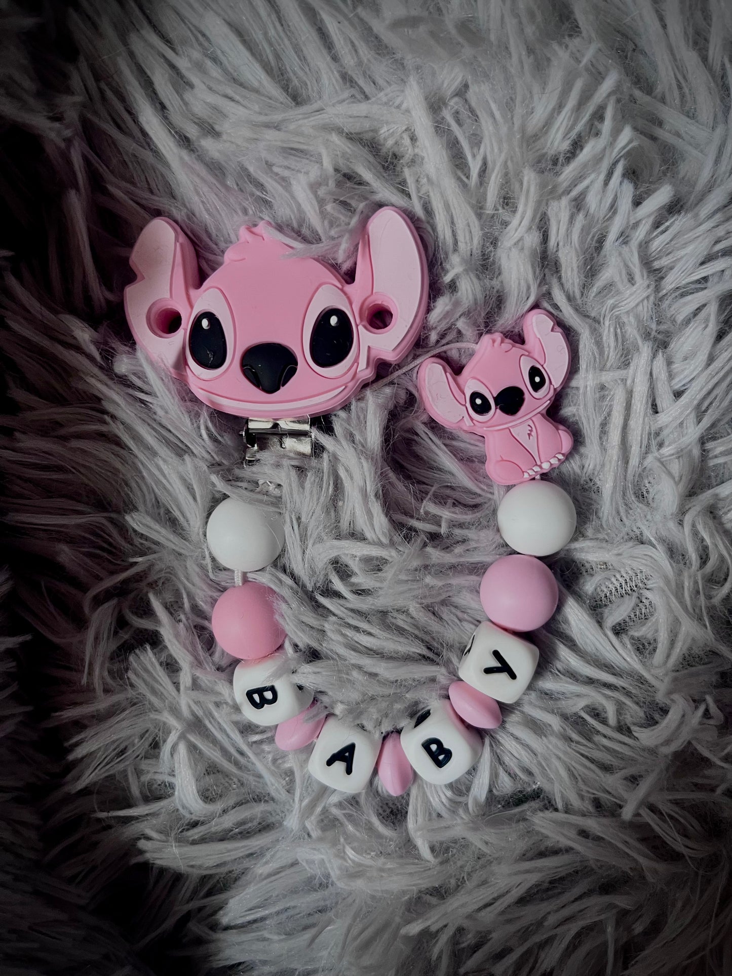 Attache tétine extraterrestre rose